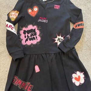 Little Marc Jacobs Black and Pink Graphic Kids dress